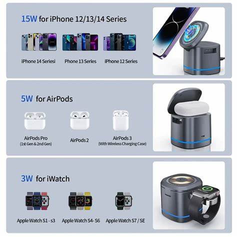 3-in-1 folding suction wireless charge 15W fast charge for mobile phone headset watch wireless charging